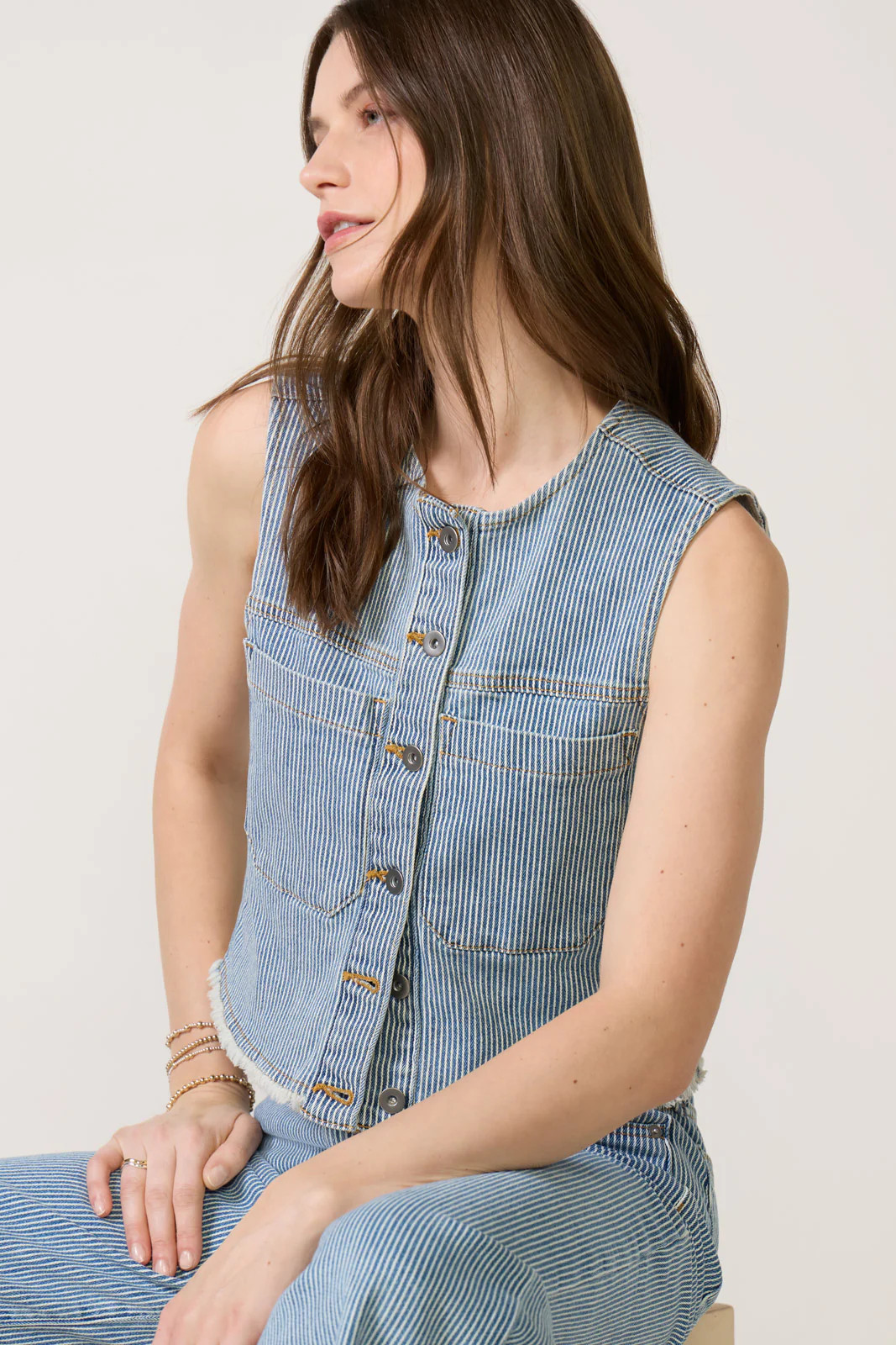 Nicki Railroad Stripe Vest | Evereve