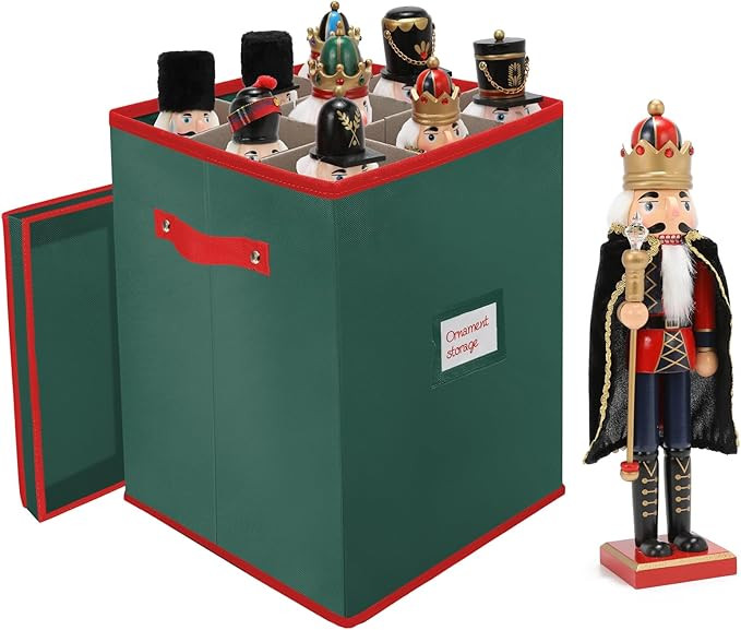 Christmas Nutcracker and Figurine Storage Box, Keeps 9 16" Tall Holiday Nutcrackers, Figurines, a... | Amazon (US)