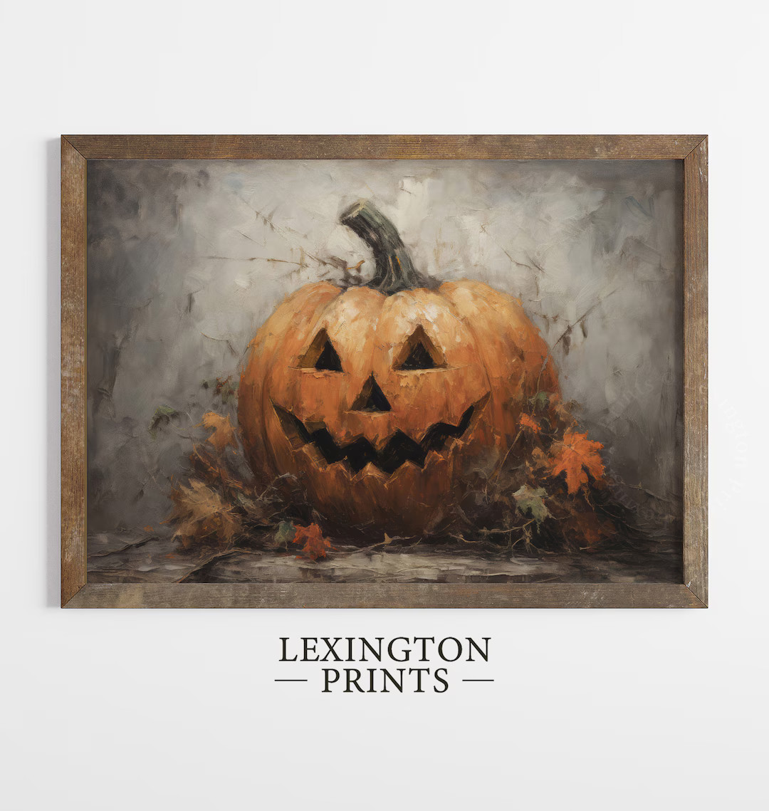 Jack O Lantern Art Halloween Wall Art Printable Pumpkin Decor Painting Halloween Decor Rustic Fal... | Etsy (US)