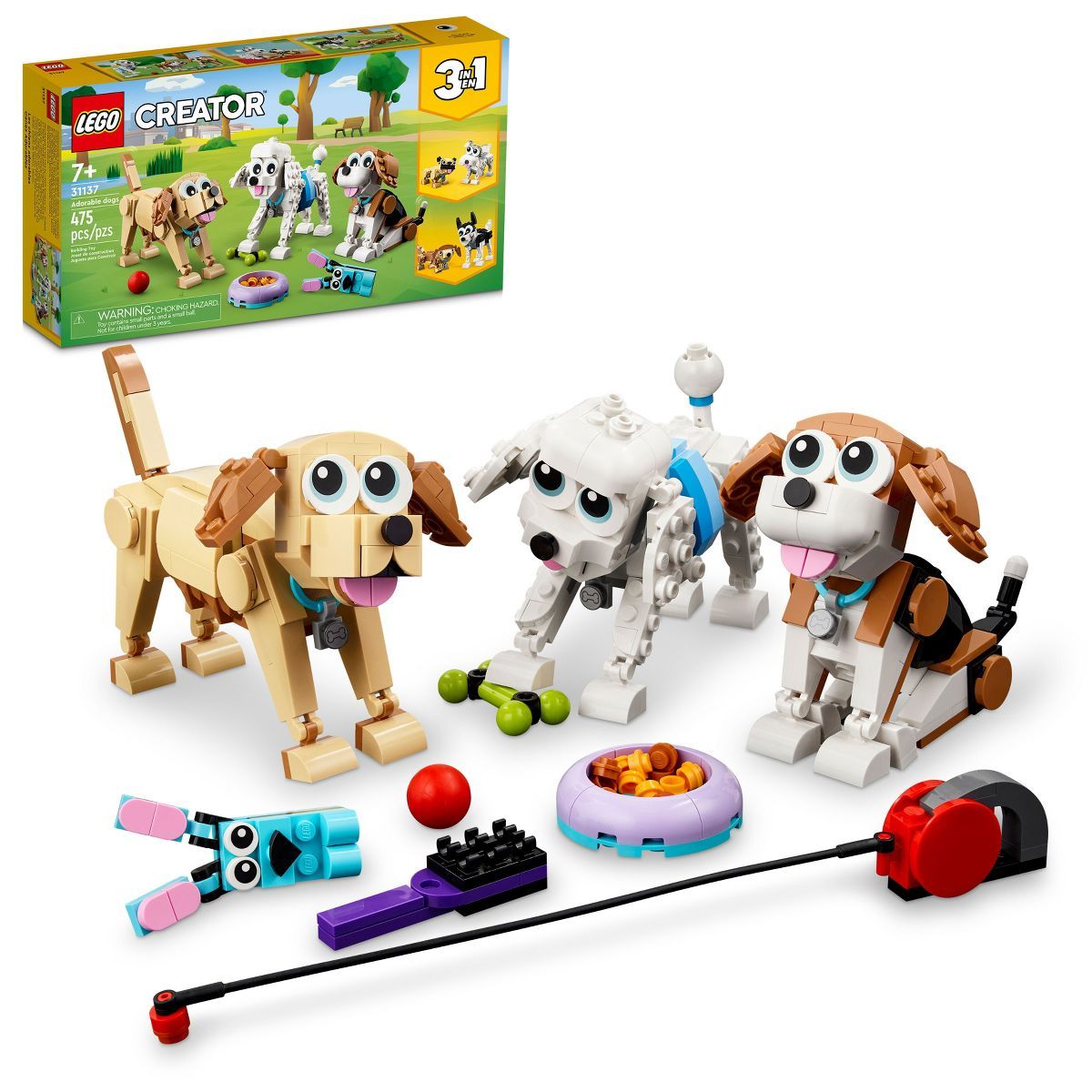 LEGO Creator 3 in 1 Adorable Dogs Animal Figures Toys 31137 | Target