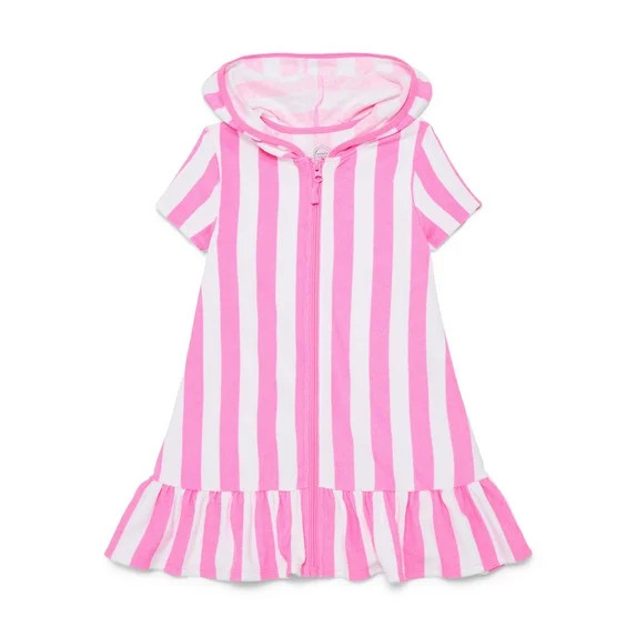 Wonder Nation Girls Terry Towel Swimsuit Coverup Dress with UPF 50+, Sizes 4-18 & Plus | Walmart (US)