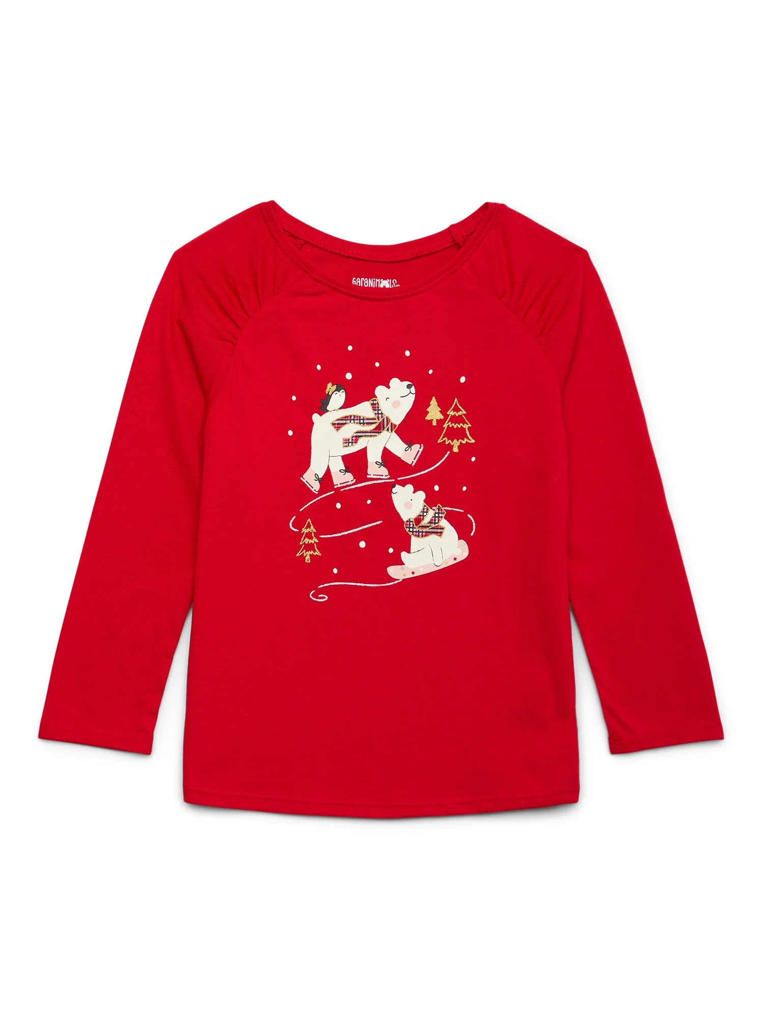Garanimals Toddler Girls Holiday Graphic Print Tee with Long Sleeves, Sizes 18M-5T - Walmart.com | Walmart (US)