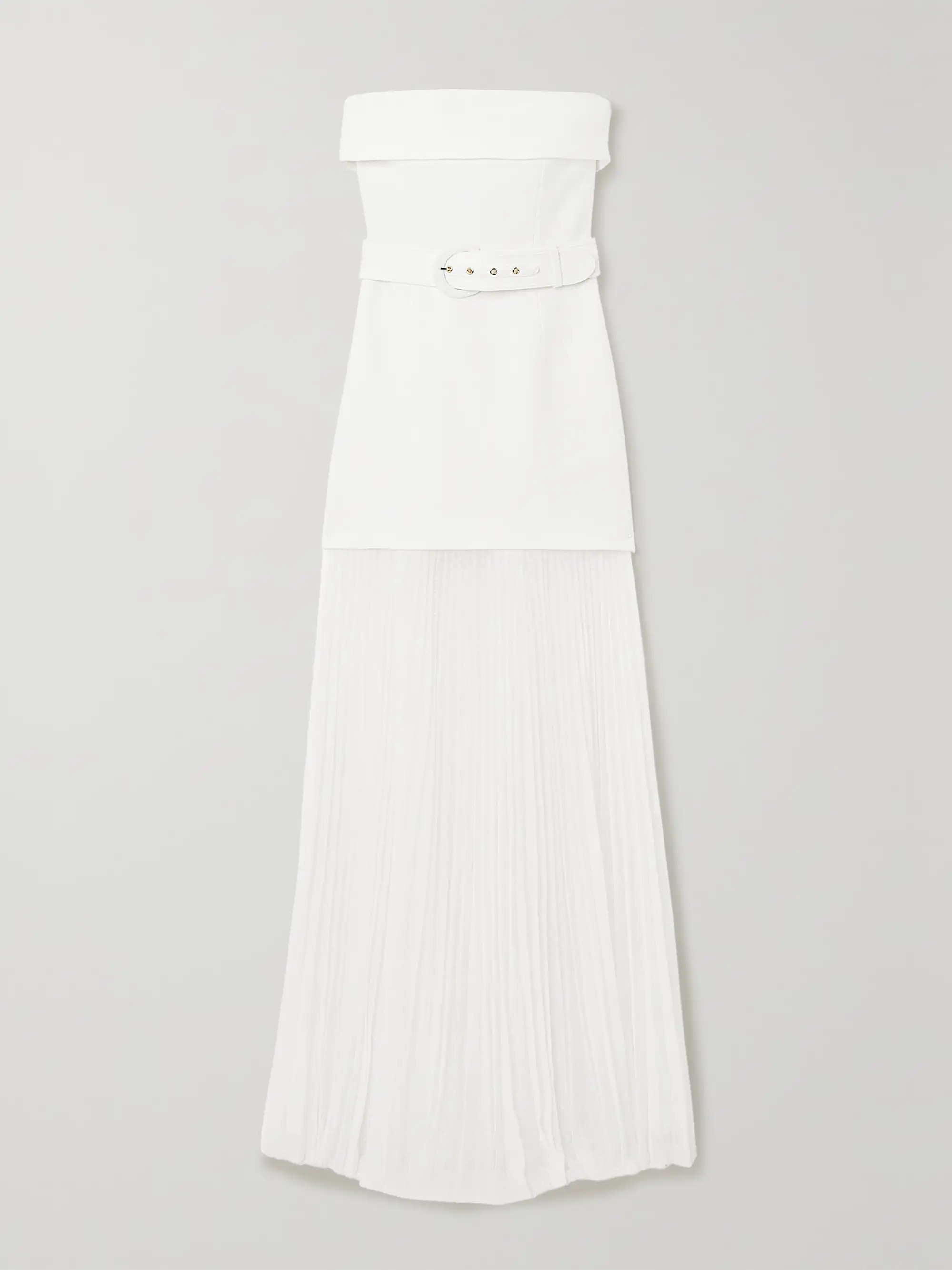 Cyndi strapless stretch-crepe and Swiss-dot mesh gown | NET-A-PORTER (US)
