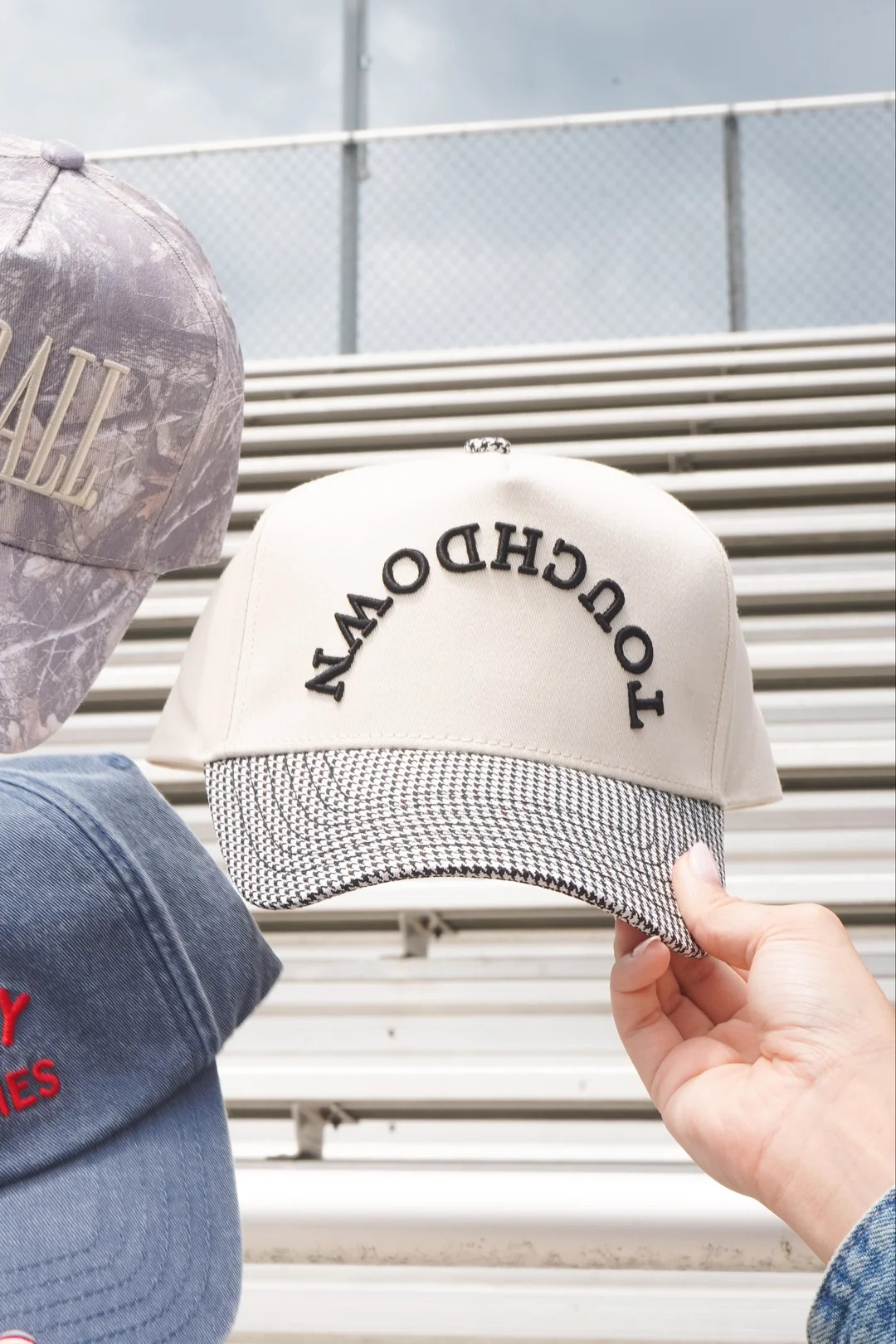 Touchdown - Houndstooth Trucker Hat | KenzKustomz