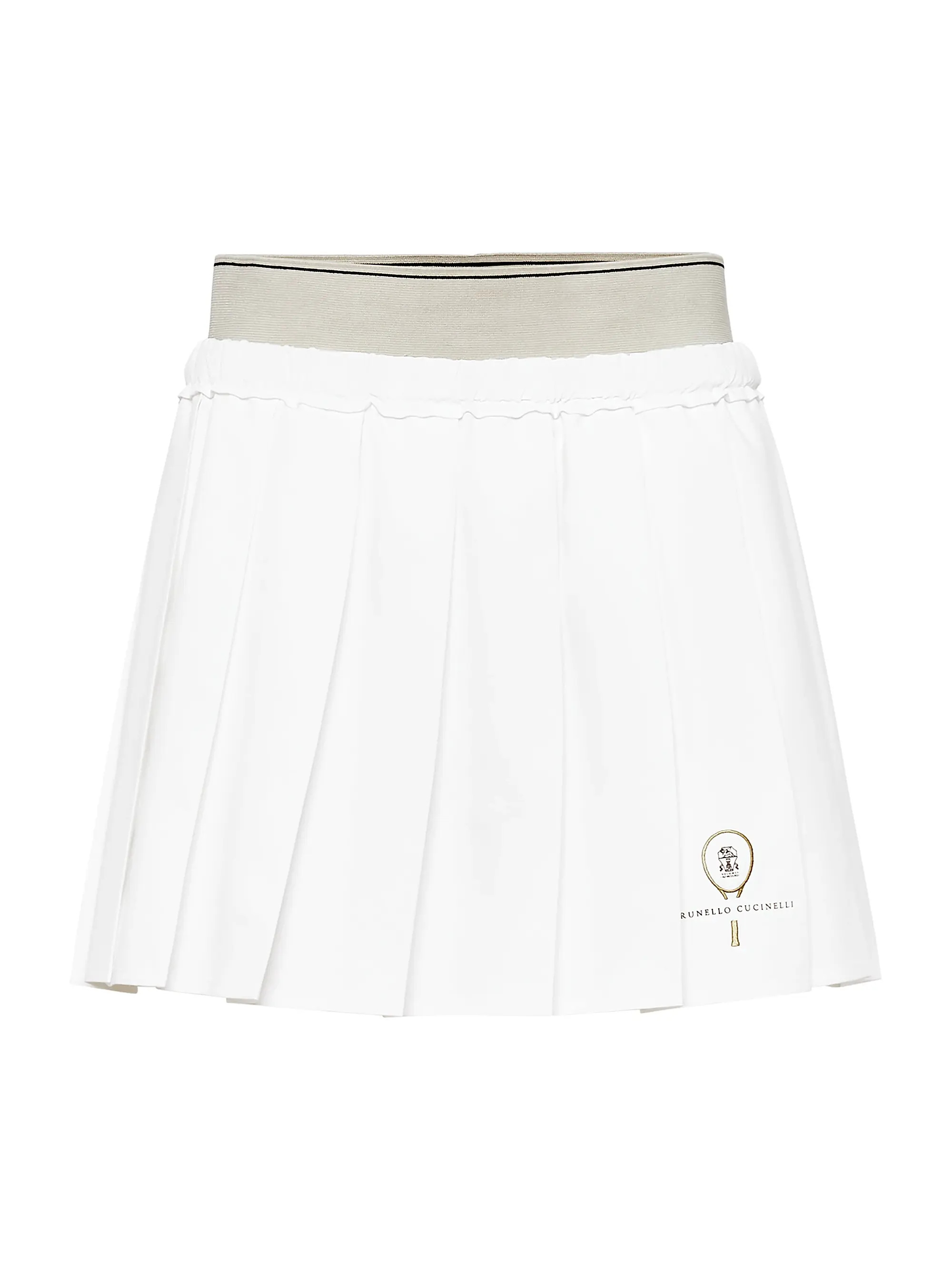 Pleated Techno Poplin Mini Skirt with Tennis Logo | Saks Fifth Avenue