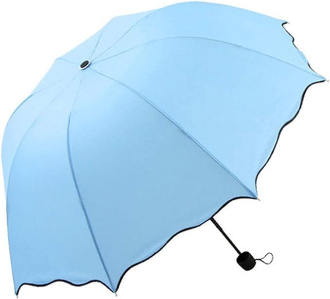 PAPABA Women Lotus Leaves UV Sun Umbrella Compact Folding Travel Umbrella Dome Parasol Outdoor Su... | Amazon (US)