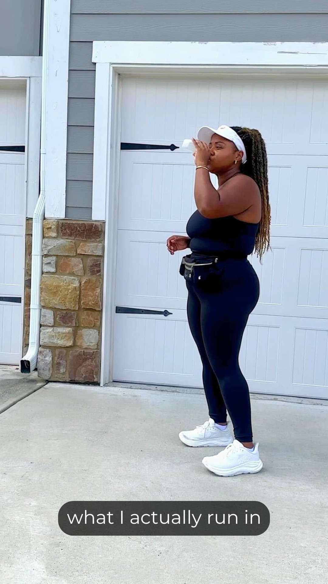 What I actually run in. Because the easier the outfit feels, the easier it is for me to get out the door 😅 

 #LTKfitnessgoals #LTKActive #LTKMidsize