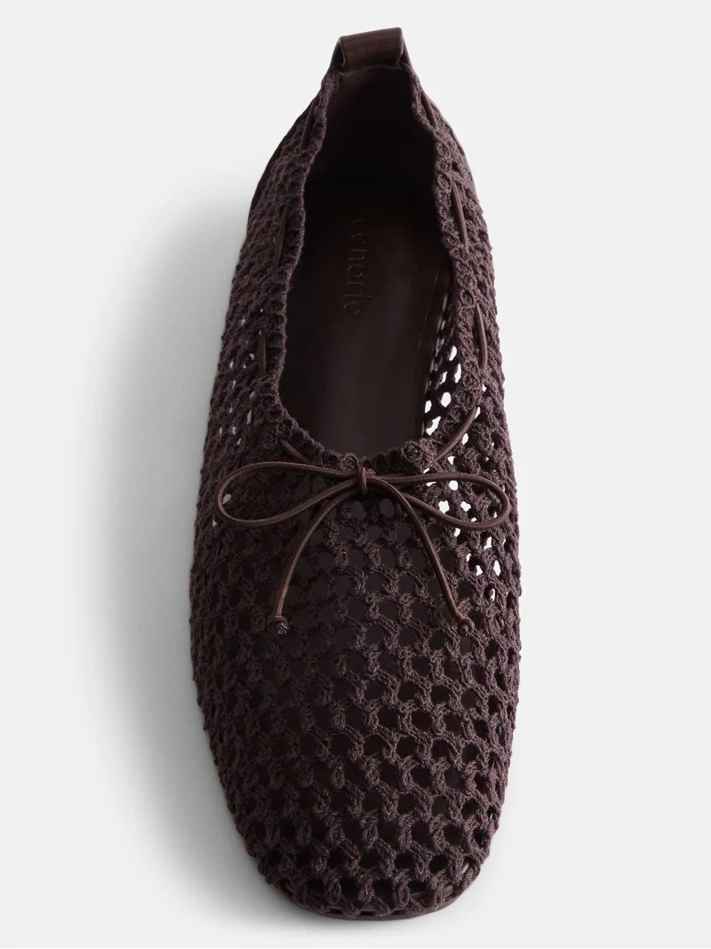 Scenario Women's Knit Bow Ballet Flats | Walmart (US)