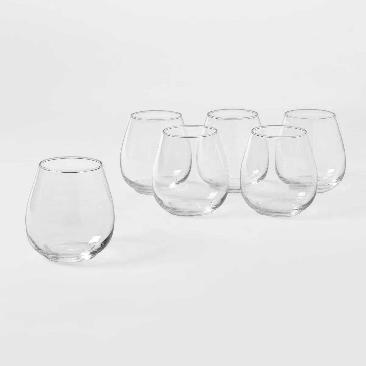 16oz 6pk Glass Stackable Stemless Wine Glasses - Threshold™ | Target