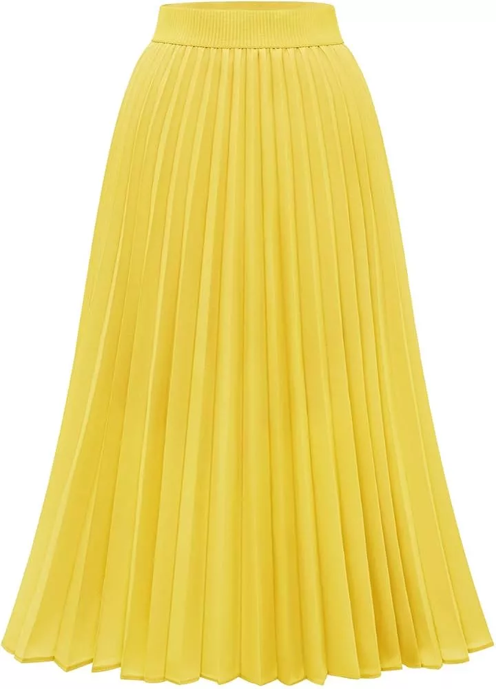 Gold pleated skirt outlet amazon