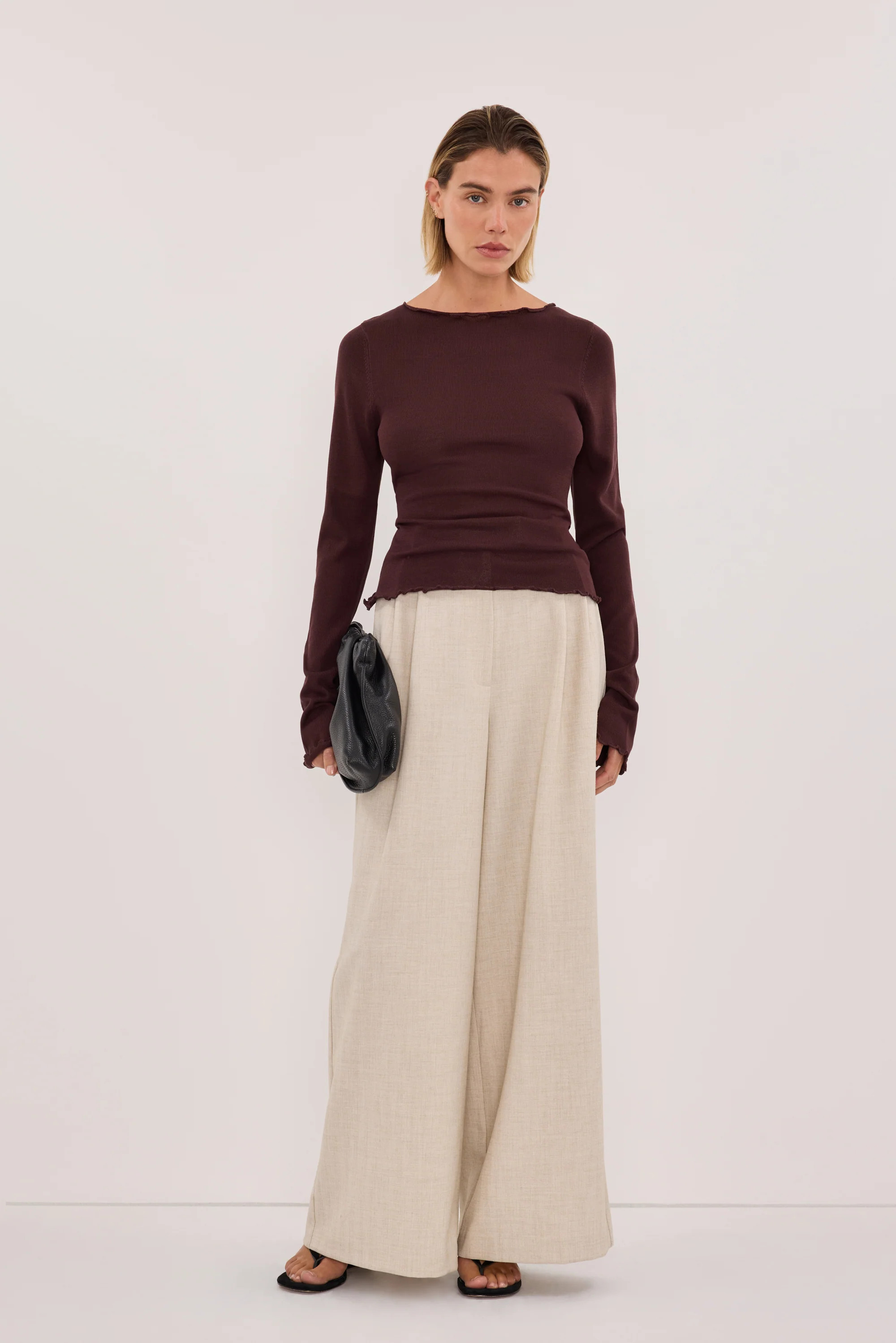 BLAKE PLUM BOAT NECK KNIT TOP | DISSH