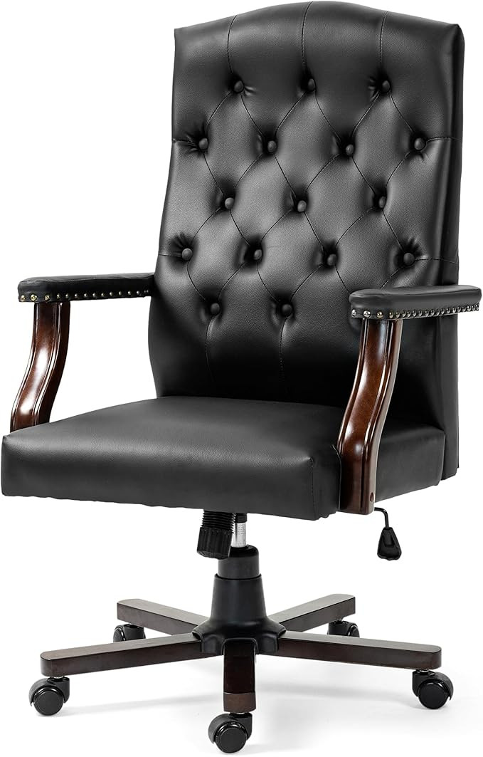 ECOTOUGE Tufted Office Chair, Faux Leather Executive Desk Chair w/High Back & Nail Head Trim,Ergo... | Amazon (US)