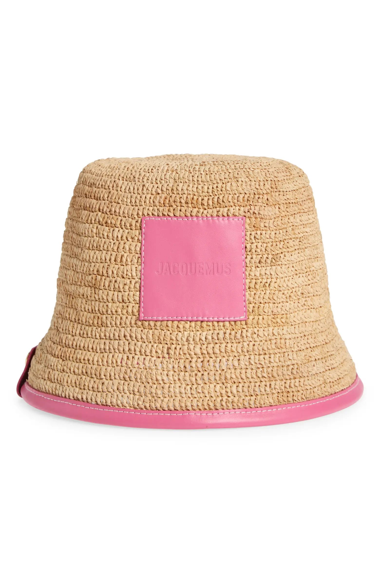 Le Bob Soli Leather & Raffia Bucket Hat | Nordstrom