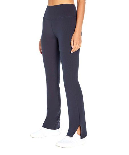 Balance Collection Midnight Blue Side-Slit High-Waist McKenna Yoga Pants - Women | Zulily