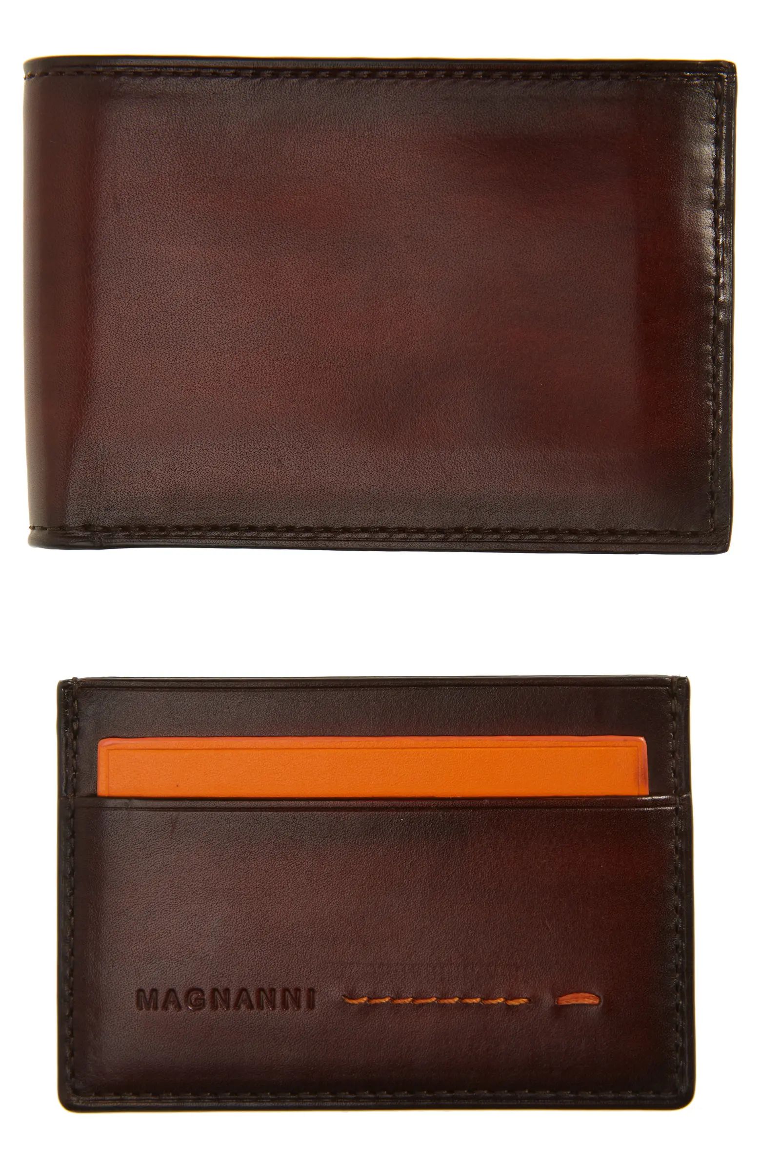 Bifold Leather Wallet & Card Case Set | Nordstrom