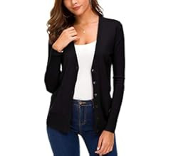Women's Open Front Cardigan Button Down Knitted Sweater Coat with Pockets | Amazon (US)