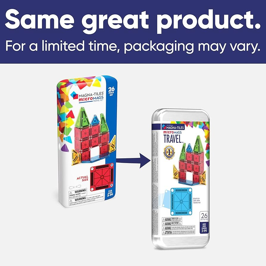 Magna-Tiles microMAGS 26-Piece Travel Magnetic Construction Set – Bold Colors, The Original Mag... | Amazon (US)