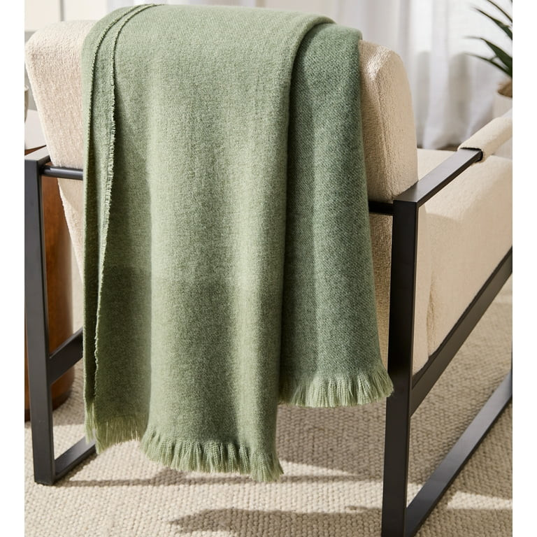 Better Homes & Gardens Ultra Soft Brushed Woven Oversized Throw Blanket, Dark Cilantro | Walmart (US)
