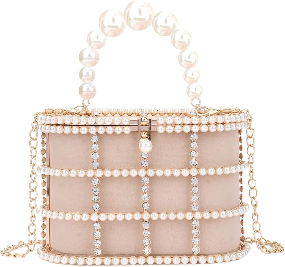 Lanpet Women Evening Handbag Clutch Purses Metal Crystal Bucket Bag for Wedding Prom Birthday Par... | Amazon (US)