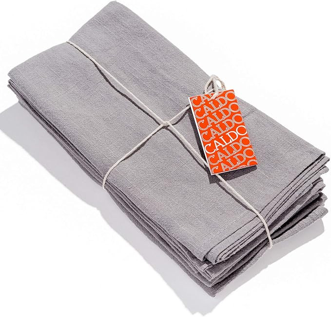 Caldo Linen Dinner Napkins - Rustic- Soft and Durable Cloth - Washable and Reusable- 4 Pack - 20x... | Amazon (US)