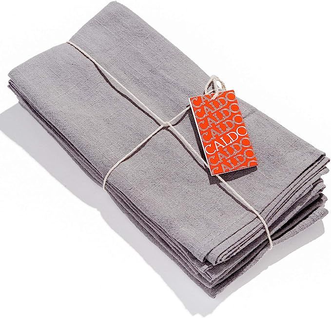 Caldo Linen Dinner Napkins - Rustic- Soft and Durable Cloth - Washable and Reusable- 4 Pack - 20x... | Amazon (US)