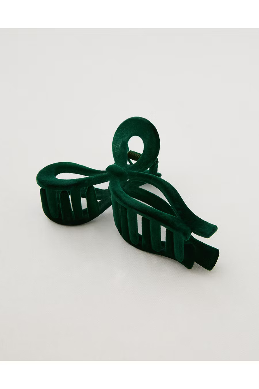 Aerie Velvet Bow Hair Clip Women's Mystical Green One Size | American Eagle Outfitters (US & CA)