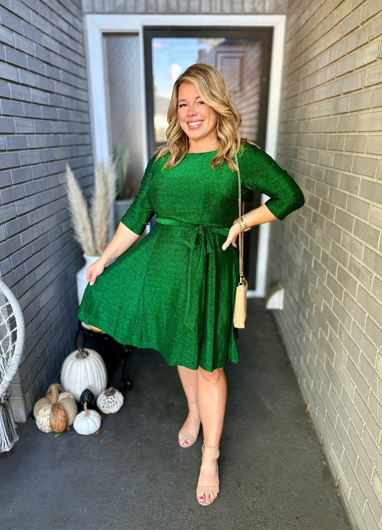 The perfect holiday or wedding guest dress. Flattering for any body type. I ordered a size up, in a size XL, because it runs small.

Sparkle dress
Glitter dress
Thanksgiving dress
Formal dress
Wedding guest dress
Green dress
Holiday dress
New years dress
Christmas dress
Christmas outfit#LTKmidsize

#LTKHoliday #LTKSeasonal