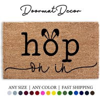 Easter Bunny Doormat - Unique Rabbit Welcome Rug For Entryway Flocked Coir Outdoor Decor | Etsy (US)