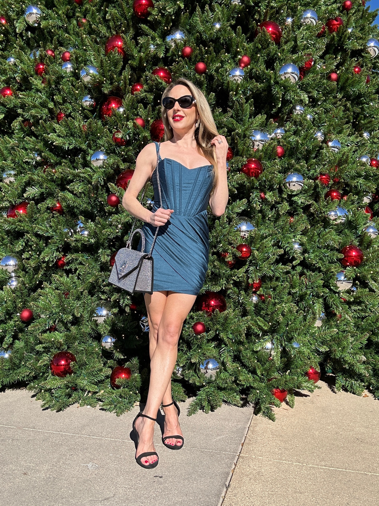 The Christmas party dress series: follow for lots more holiday party dresses from sexy cocktail dresses to festive gowns. This strapless green satin mini dress is boned and ruched for the most flattering shape in the most beautiful color. Style it with gold, silver or black strappy heels and a sparkly crystal bag for a glam finish 💎 Use code SF-EVE-15 for 15% off these Sarah Flint black suede heels and all
her shoes. 

#LTKSeasonal #LTKHoliday #LTKStyleTip