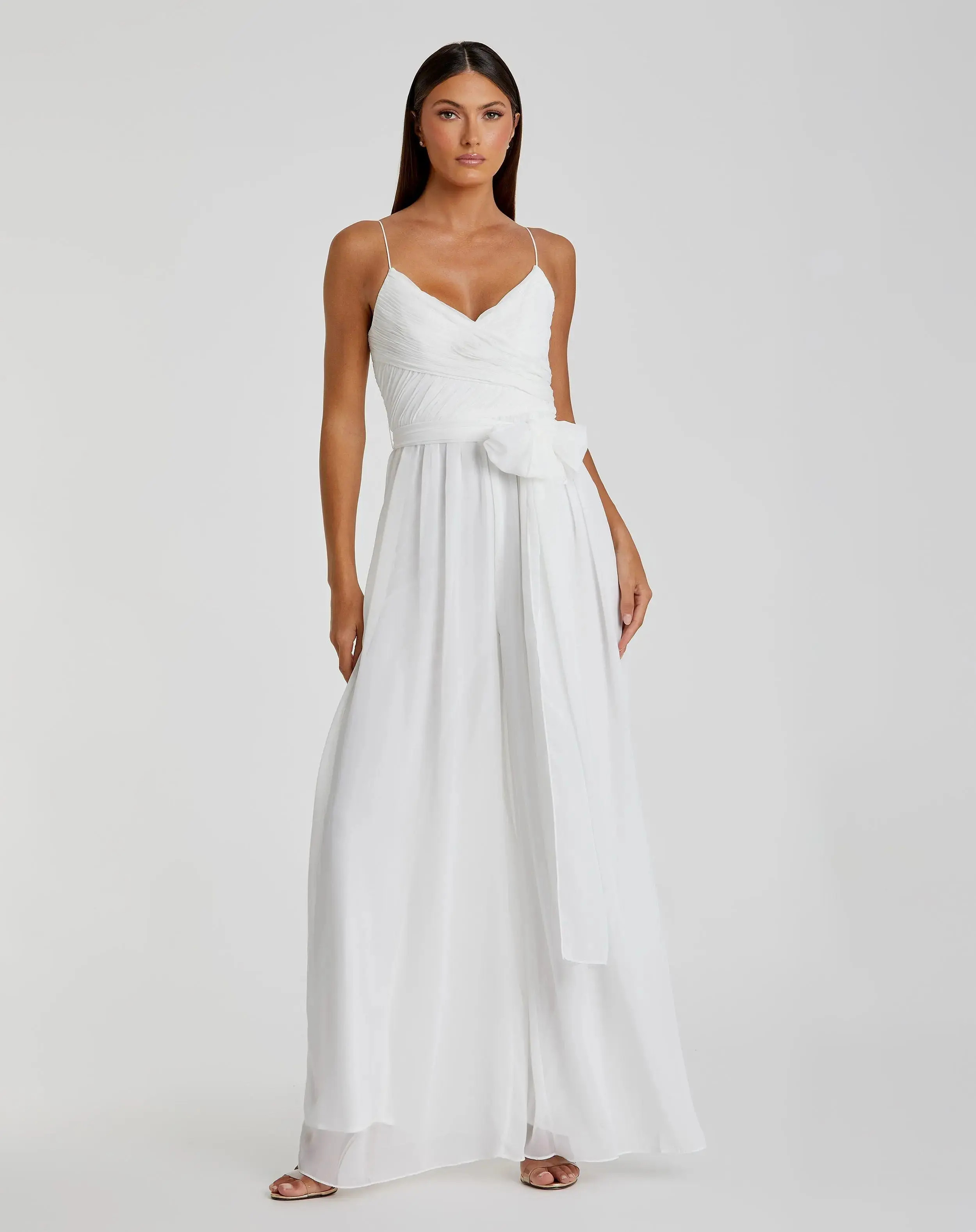 Flowy Faux Wrap Jumpsuit | Mac Duggal