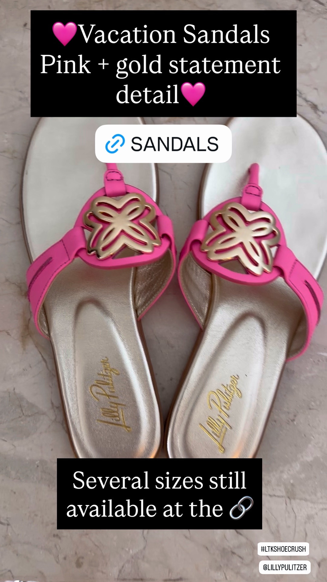 Sandals

These Lilly Pulitzer sandals were one of the first things I packed for our resort vacation. 🌴

They’re the perfect pop of color for resort wear, spring outfits, and summer vacations. I love the pink and gold detail — they instantly dress up a simple maxi dress, linen set, or vacation outfit.

These have been selling out quickly, but several sizes were still available when I linked them.

I also linked a few outfit ideas showing different ways to style them for vacation, cruises, and spring events.

Lilly Pulitzer sandals
resort wear 2026 
pink sandals 
resort sandals
vacation sandals
pink sandals women
resort wear shoes
spring sandals
cruise outfit shoes
tropical vacation outfit
women vacation shoes
resort style sandals
gold sandals women
colorful sandals women
resort wear accessories


#lillypulitzer
#resortwear
#vacationstyle
#resortsandals
#springstyle
#vacationoutfit
#cruiseoutfit
#ltkstyle
#ltkfashion
#resortchic
#colorfulstyle
#beachvacationstyle
#summerstyle



#LTKSeasonal #LTKBeauty #LTKTravel