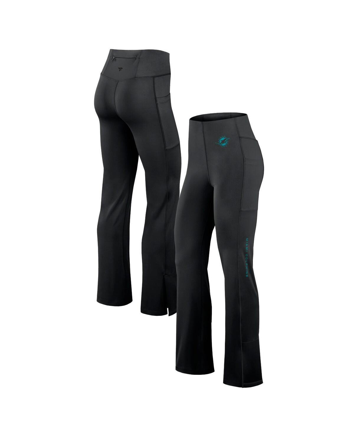 Fanatics Women's Black Miami Dolphins Studio Fitted Flared Leggings - Black | Macy's