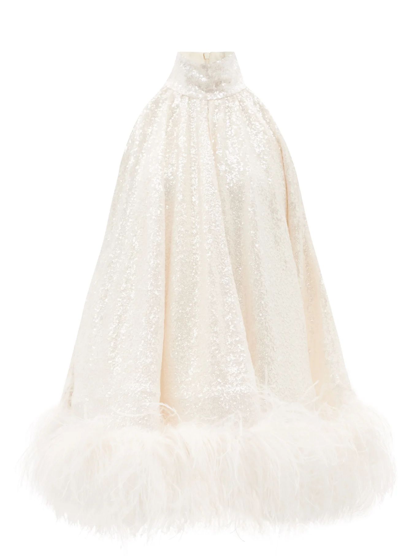 Cindy feather-trim sequinned crepe mini dress | 16Arlington | Matches (US)
