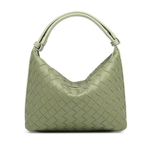 Woven Leather Hobo Bag, Olive Green (绿色) | Amazon (US)