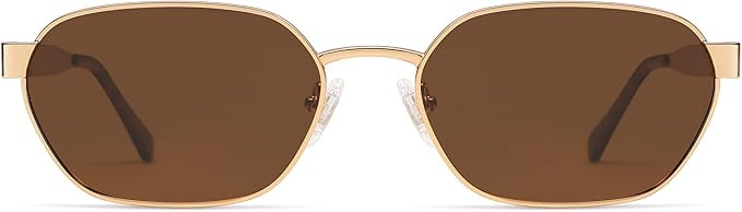 SOJOS Trendy Polarized Hexagon Sunglasses for Women Men, UV400 Retro Rectangle Shades SJ1238 | Amazon (US)