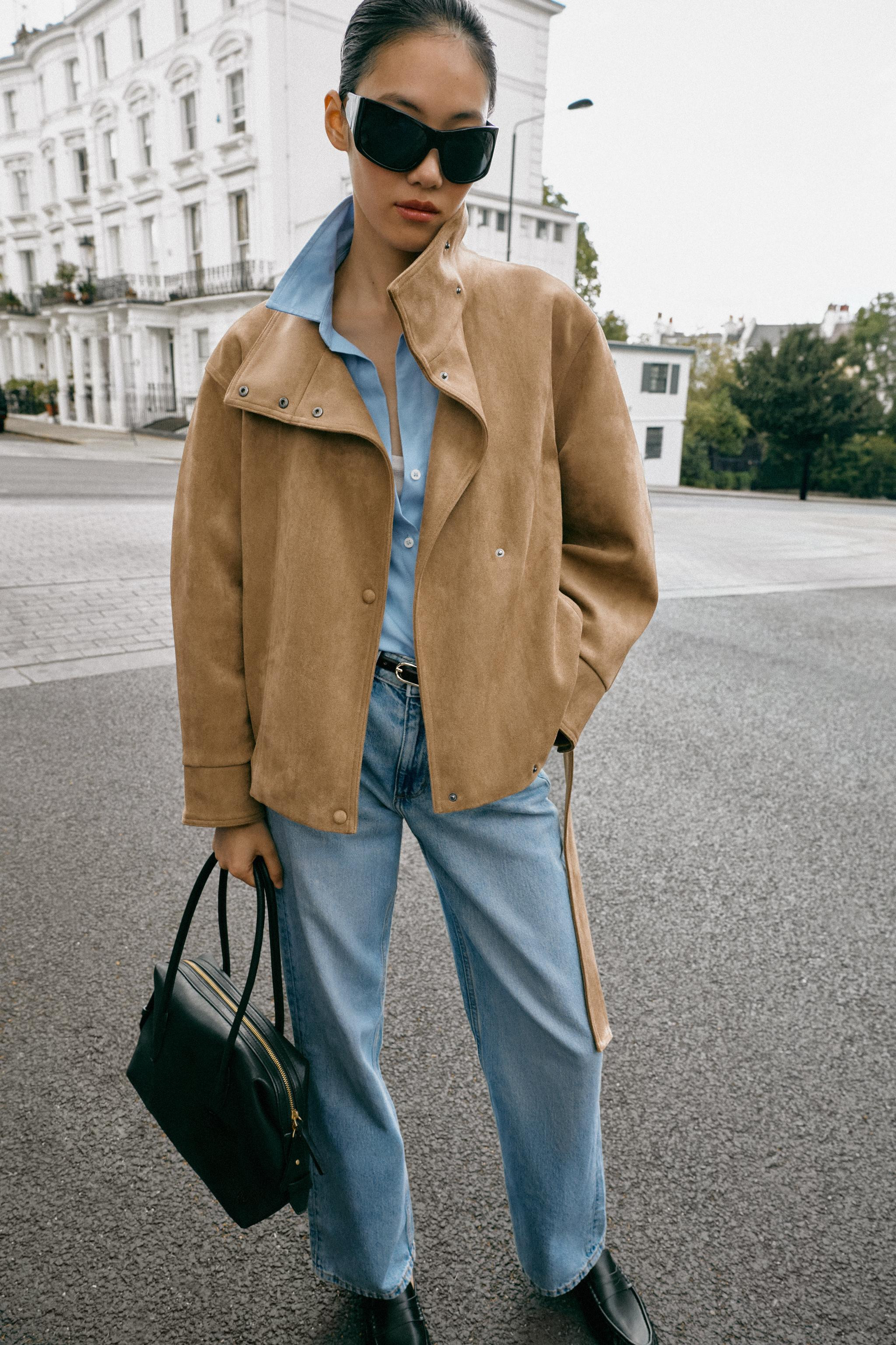 FAUX SUEDE BELTED JACKET | Zara UK