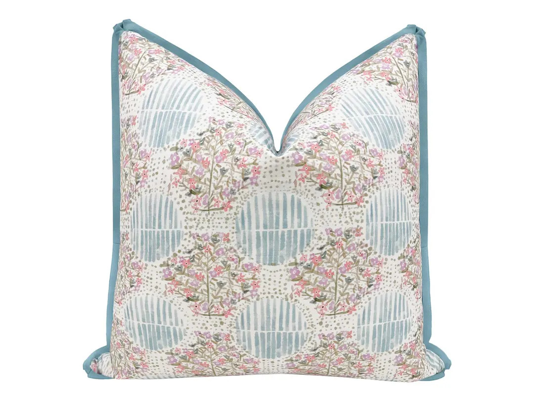 Flower Grid With Butterfly Flange | Floral Pillow | Flange Pillow | Throw Pillow | - Etsy | Etsy (US)