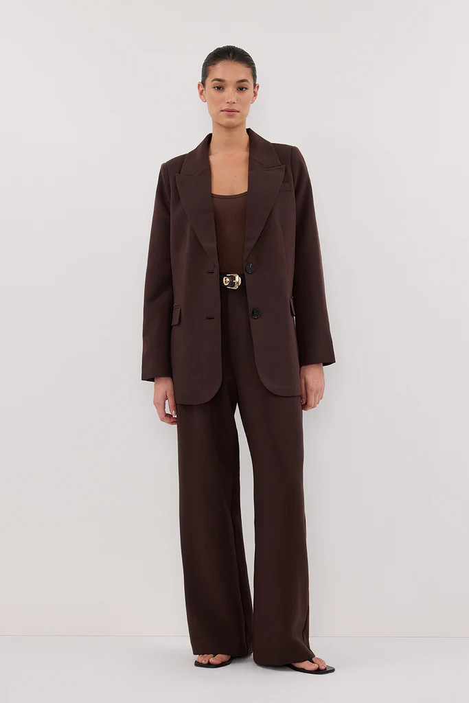 ELLE DARK CHOCOLATE BLAZER | DISSH