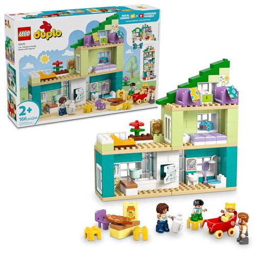 LEGO DUPLO Town 3 in 1 Modern Family House with Figures Building Toy - Learning Play Set for Toddler Boys & Girls, Ages 2+ - Fine Motor Skills Toys for Preschool - Gift for Birthdays - 10470 | Amazon (US)