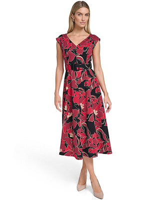 Women's Sleeveless Printed Midi Dress | Macy's