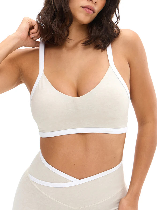 Dream Heather Contrast Sports Bra - Cold Brew and Grounds | Buffbunny