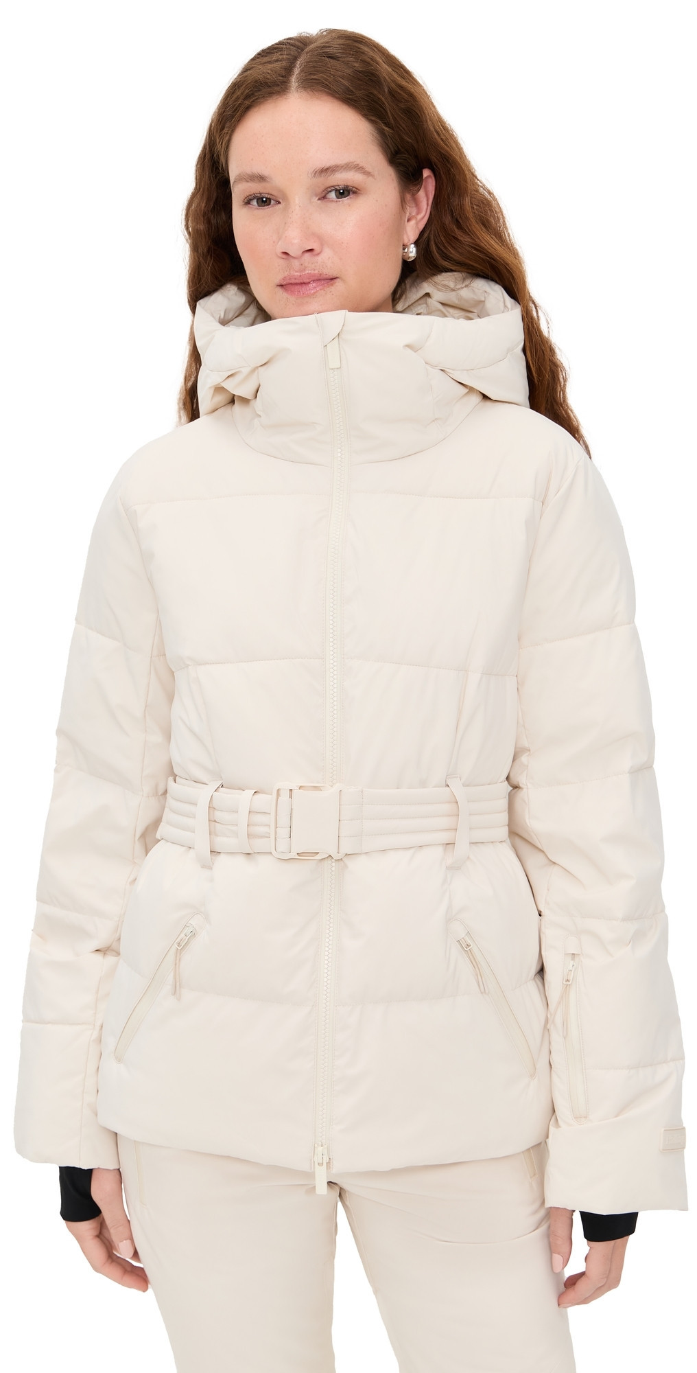 Halfdays Hedy Belted Puffer Jacket Oat Milk L | Shopbop