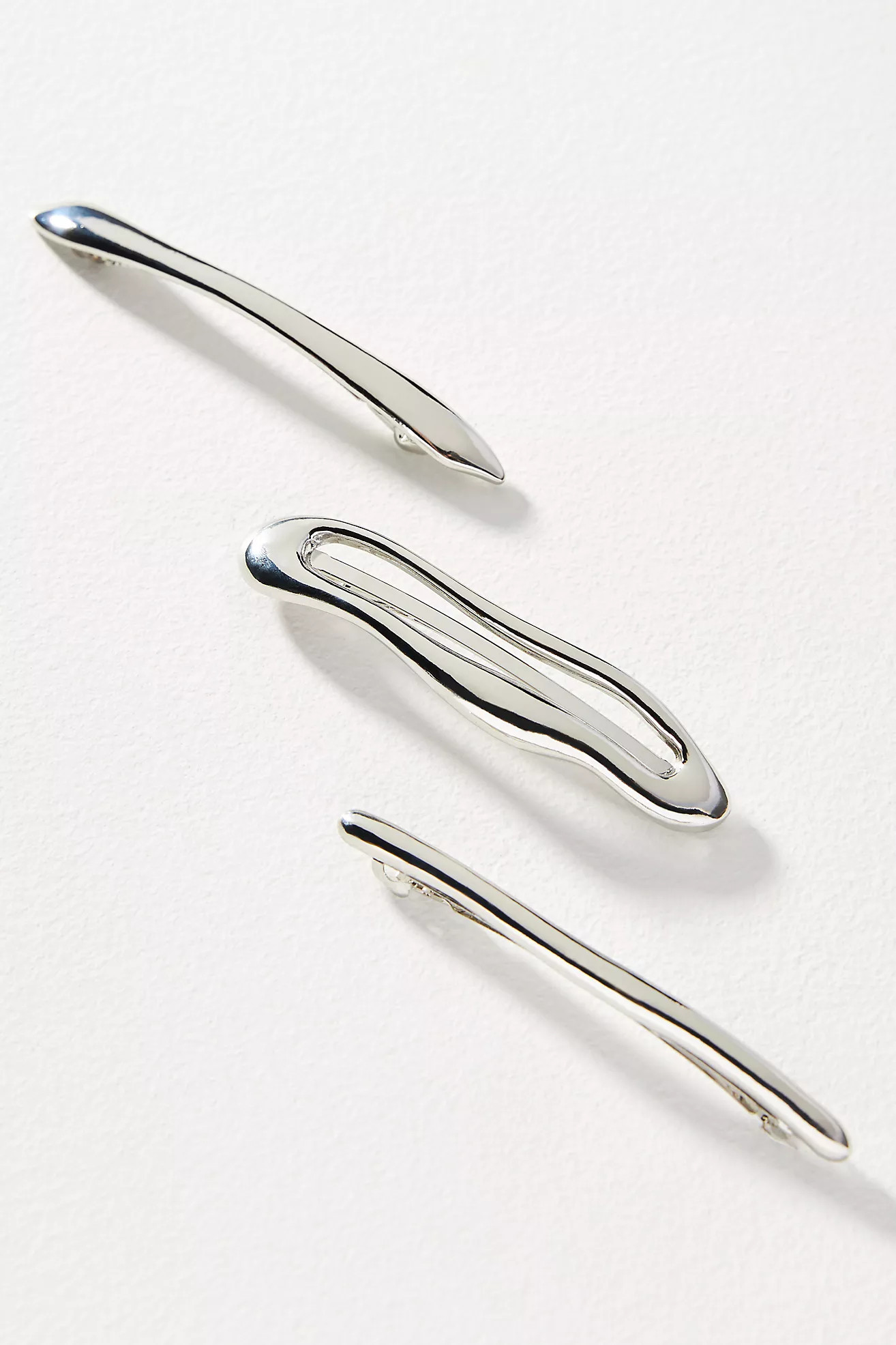 Brushed Metal Barrettes, Set of 3 | Anthropologie (US)
