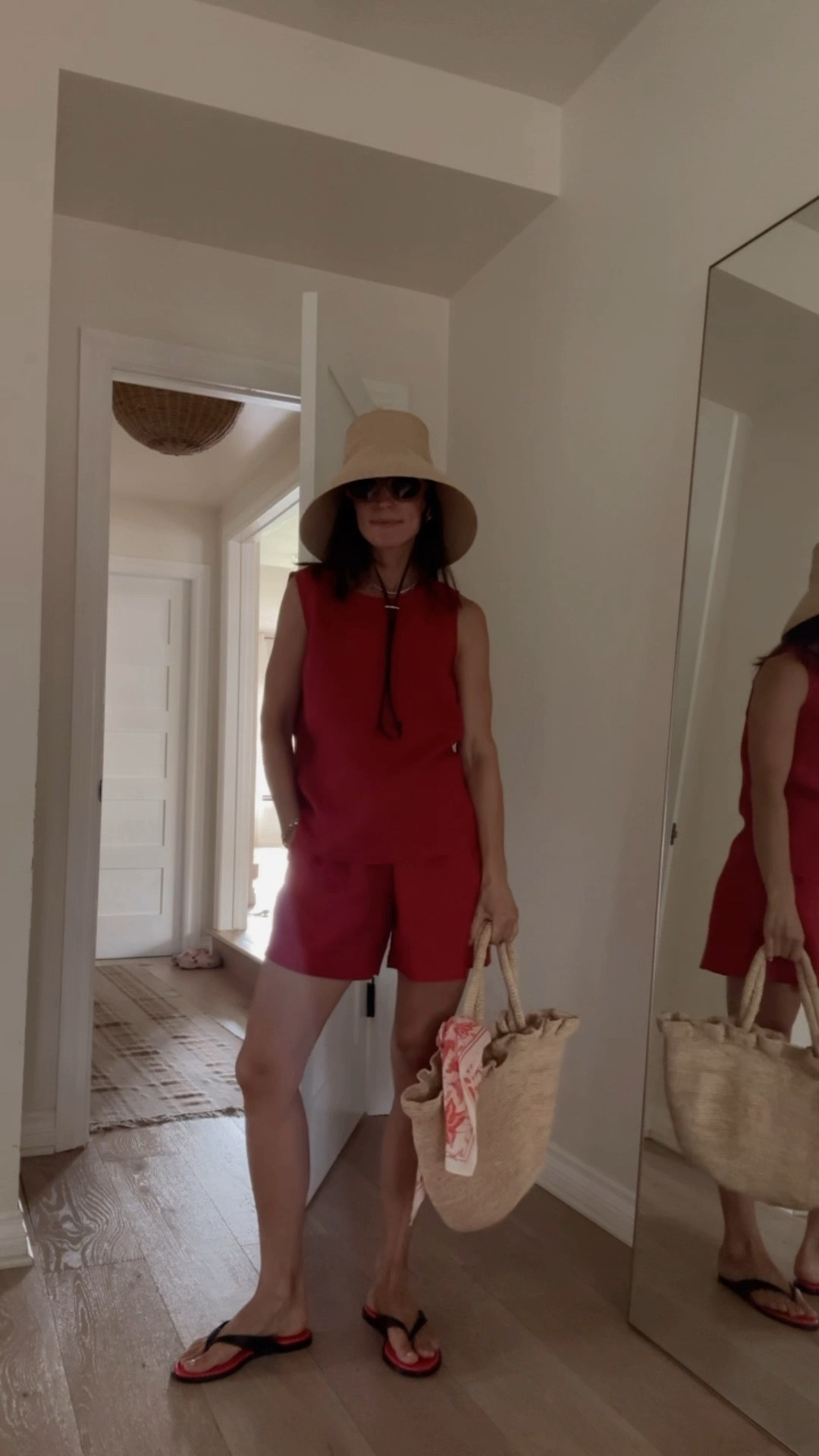 LTK Image 1: Love @quince European Linen pieces, high quality at the best price points. This little red set is beautiful for summer and easily mixes and matches with other closet staples in your wardrobe (i.e. think oversized white button down, top tucked in with denim shorts, etc..). Both the pieces combined come in at $65, along with multiple color options. #quincepartner

#LTKOver40
