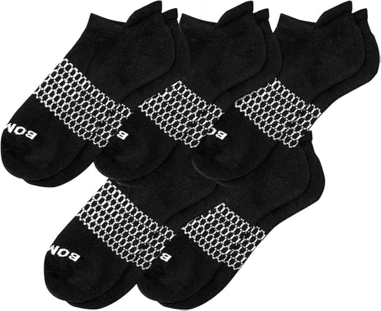 BOMBAS Women's Originals Black Ankle Socks, 5 pack Size Medium | Amazon (US)