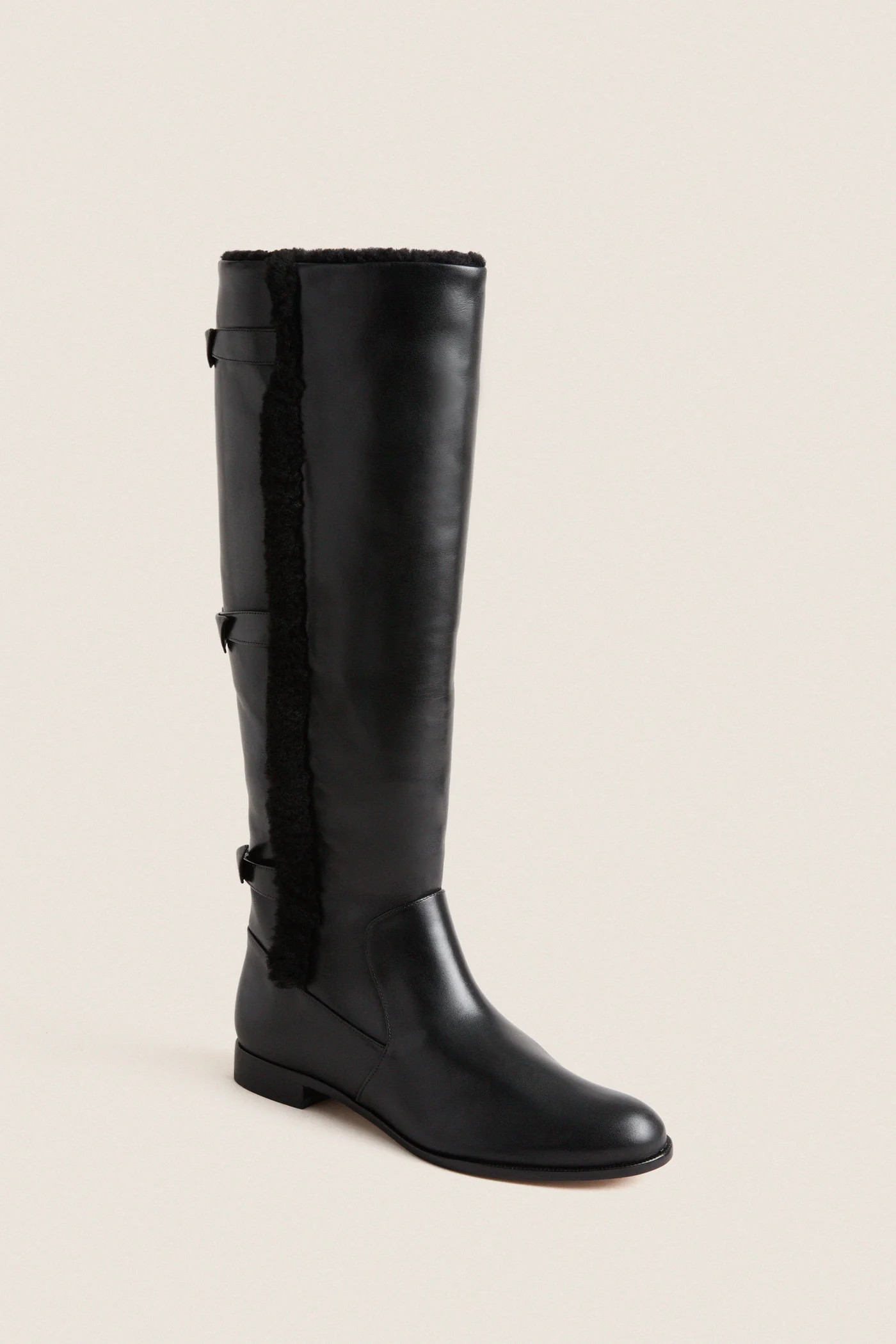 Black Shearling Lolita Tall Boots | Tuckernuck (US)