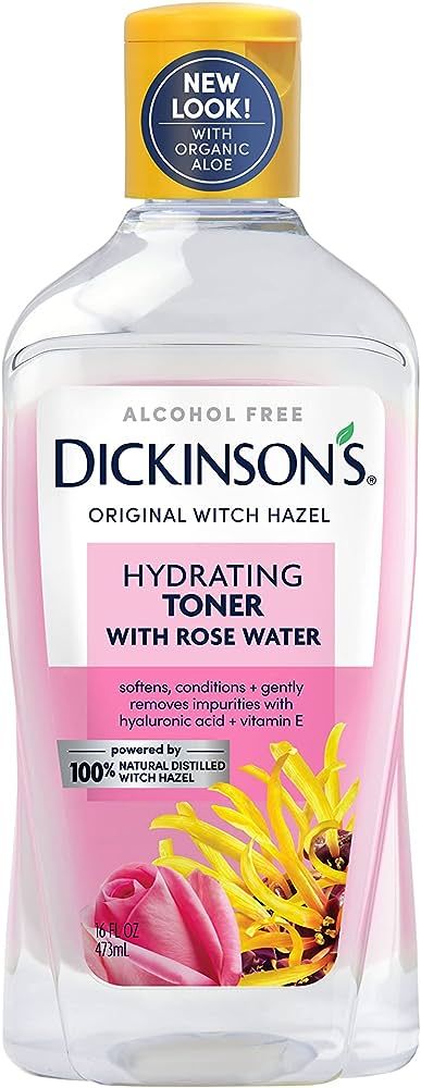 Dickinson's Enhanced Witch Hazel Hydrating Toner with Rosewater, Alcohol Free, 98% Natural Formul... | Amazon (US)
