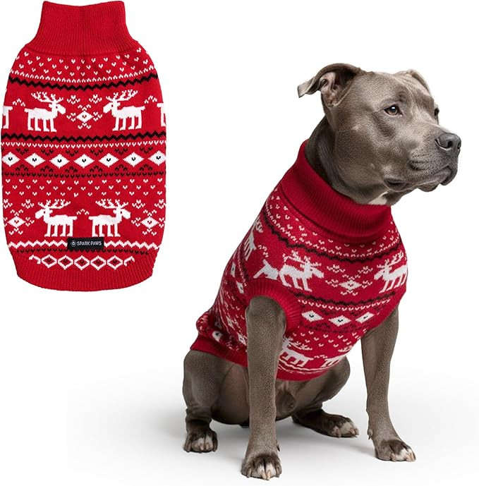 Spark Paws Christmas Dog Sweater – Ultra Soft Holiday Knit Sweater for Small, Medium & Large Do... | Amazon (US)