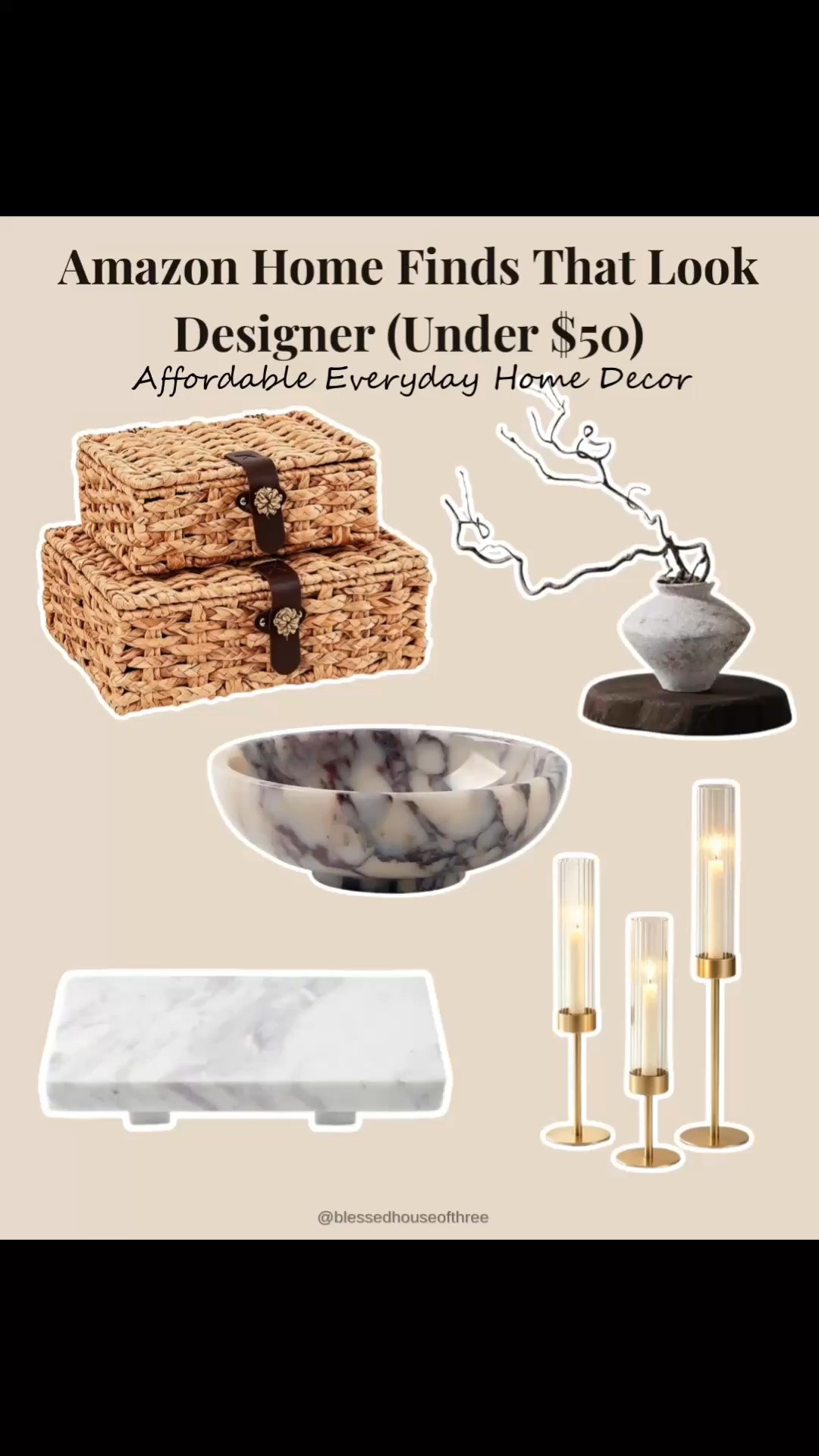 Amazon home finds under $50 that look so much more expensive than they are! I rounded up some of my favorite affordable Amazon home decor finds for creating an elevated, designer-inspired home without the designer price tag. From woven storage boxes and marble home accents to neutral vases, faux stems, decorative bowls, accent lighting, side tables and coffee table decor, these are the little details that can instantly make a room feel more polished. So many good neutral and organic modern Amazon home finds for the living room, bedroom, entryway, kitchen or anywhere your home needs an easy refresh.

#LTKHome #LTKSaleAlert