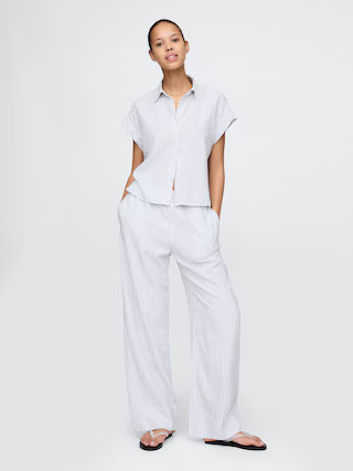 Linen-Blend Easy Wide-Hem Pants | Gap (US)